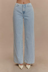 Caitlin Mid Rise Denim Jeans - Light Blue